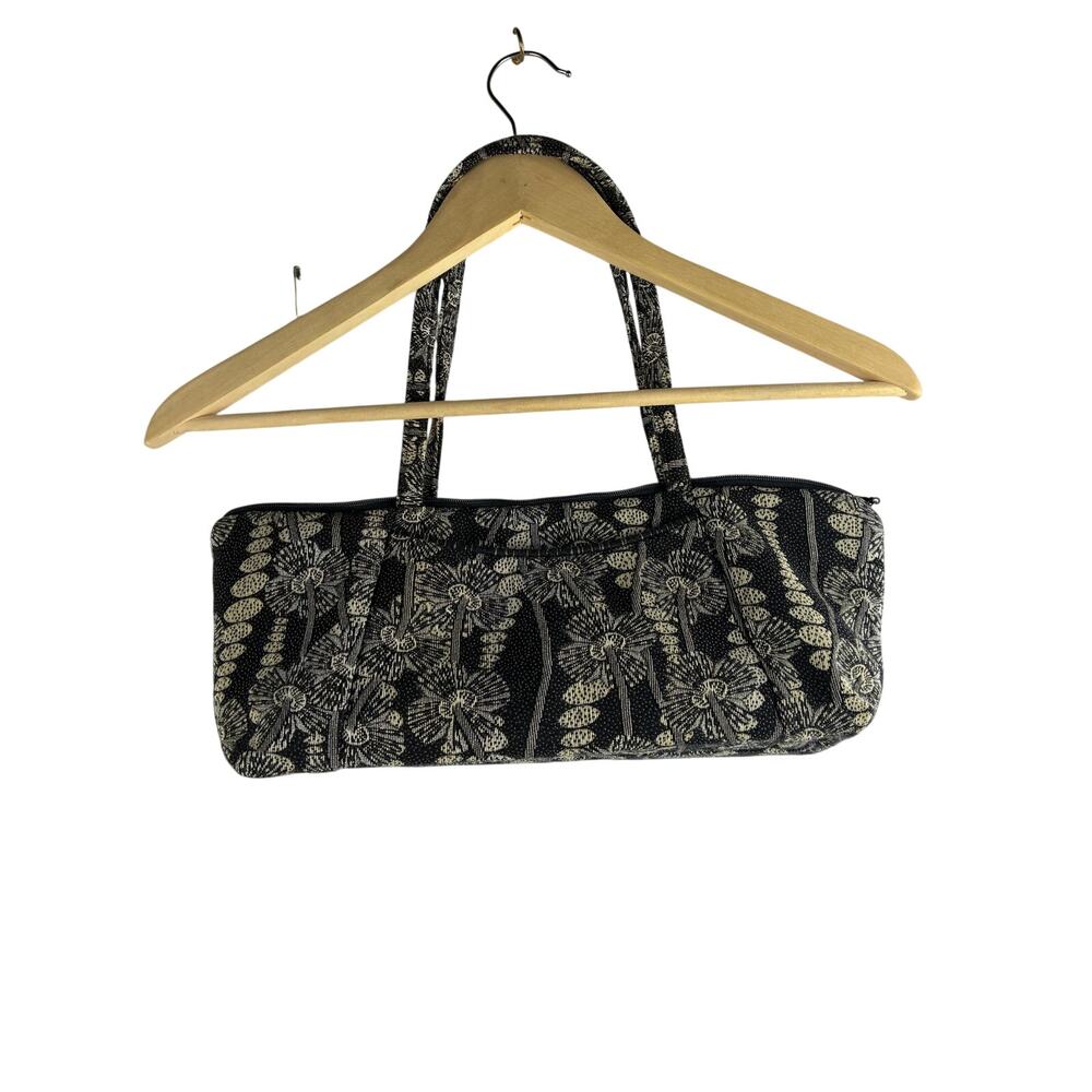 Maruca Handmade in CO USA Tapestery Baguette Shoulder Bag Botanical Floral Dark